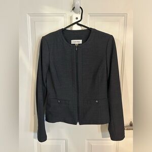 Calvin klein gray grey charcoal black blazer vintage corporate
